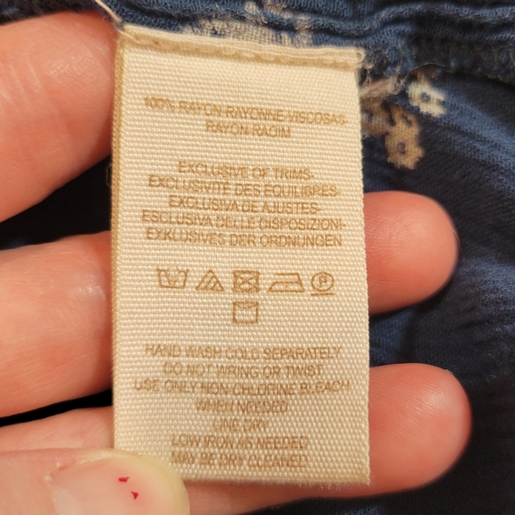 Free People (Women's M) "From your heart" Blue Floral Print Baby doll Mini Dress - Picture 7 of 8